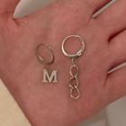Asymmetrical Letter Chain Drop Earring 1 Pair - Silver - One Size
