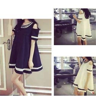 Short-sleeve Cold Shoulder Tunic