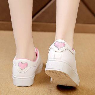 Heart Embroidered Canvas Sneakers