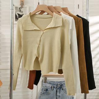 Asymmetrical Slim-fit Crop Knit Top