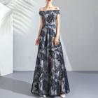 Off Shoulder Maxi A-line Evening Dress