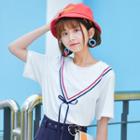 Bow Chevron Short-sleeve T-shirt