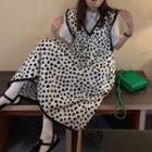 Sleeveless Heart Midi A-line Dress / Short-sleeve Top