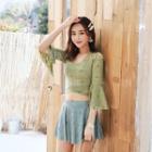 Set: 3/4-sleeve Swim Top + Swim Skirt