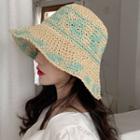 Color Mix Straw Hat Beige - One Size