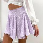 High-waist Floral Print Ruffled Mini Skirt
