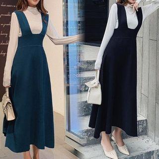 Mock Neck Long-sleeve Top / Maxi Jumper Dress