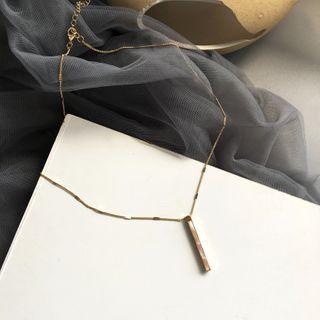 Alloy Bar Pendant Necklace 1 Piece - Necklace - One Size