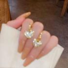 Heart Rhinestone Alloy Dangle Earring E5203 - 1 Pair - Gold - One Size