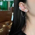 Rhinestone Floral Dangle Earring 1 Pair - Earring & Clip On Earring - Silver - One Size