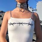 Chain Spaghetti-strap Cropped Camisole Top