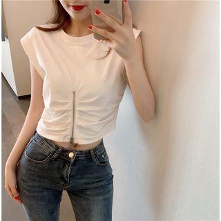 Half-zip T-shirt Milk White - One Size