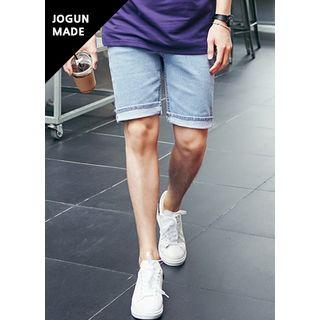 Couple Drawstring-waist Denim Shorts
