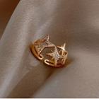 Rhinestone Star Ring 1 Piece - As Shown In Figure - One Size