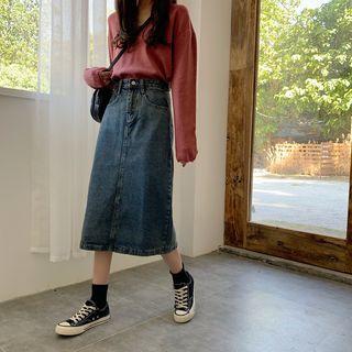 High-waist Slit Skirt