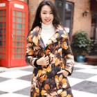 Flower Print Long Down Coat