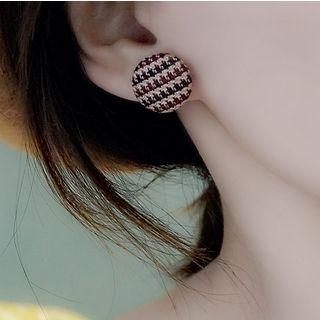 Houndstooth Fabric Square / Circle Earring