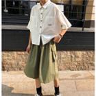 Short-sleeve Shirt / A-line Cargo Skirt
