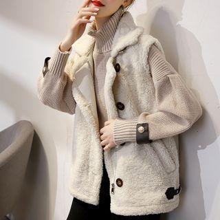 Double-breasted Fluffy Vest