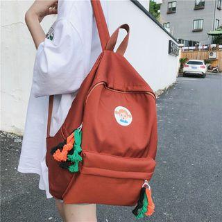 Doll Print Pocket Detail Lightweight Backpack
