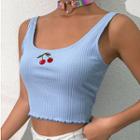 Cherry Embroidered Tank Top