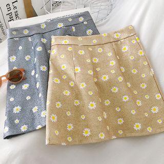 Daisy Print A-line Skirt