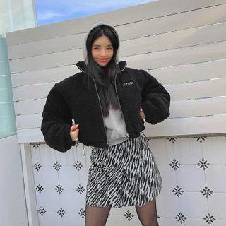 Zebra-print A-line Miniskirt