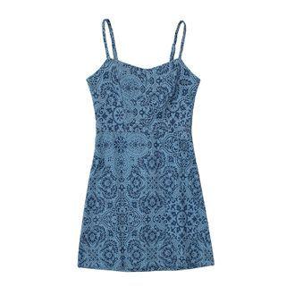 Spaghetti Strap Paisley Print Mini A-line Dress