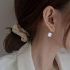 Square Pearl Knot Alloy Dangle Earring 1 Pair - Gold - One Size