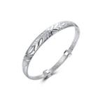 Simple And Fashion Carved Bangle Silver - One Size