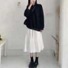 Plain Sweatshirt / Midi Skirt / Set