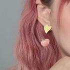 Heart Earring Aq2214 - 1 Pair - Yellow - One Size