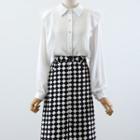 Plain Shirt / Argyle Print Midi A-line Skirt