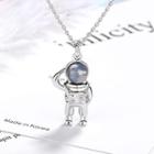 Moonstone Astronaut Pendant Necklace Silver - One Size