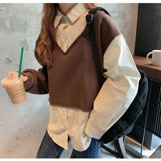 Asymmetric Striped Panel Top