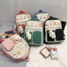 Applique Backpack / Bear Bag Charm / Set