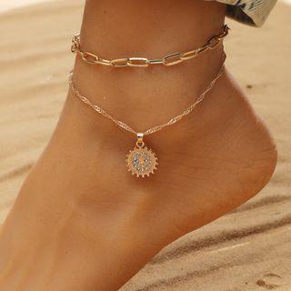 Rhinestone Sun Layered Necklace
