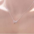 Bow Pendant Necklace Necklace - Silver - One Size