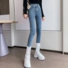 Double-breasted High-waist Jeans