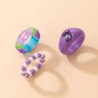 Set Of 3: Ring Set Of 3 - 21167 - Purple & White - One Size