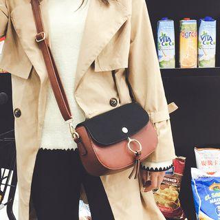 Faux Suede Flap Crossbody Bag