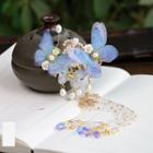Retro Freshwater Pearl Butterfly Fringed Hair Clip