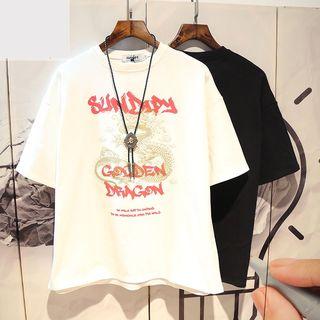 Short-sleeve Dragon-print T-shirt