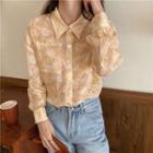 Floral Embroidered Shirt Almond - One Size