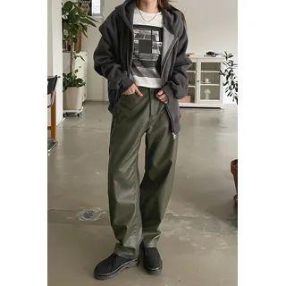 Faux-leather Baggy Pants
