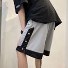 High-waist Two-tone Shorts