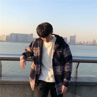 Hooded Plaid Padded Jacket