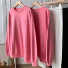 Plain Sweatshirt Sweatshirt - Pink - One Size