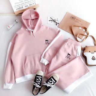 Embroidered Hoodie / Wide Leg Pants / Set