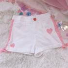 Heart Embroidery Shorts